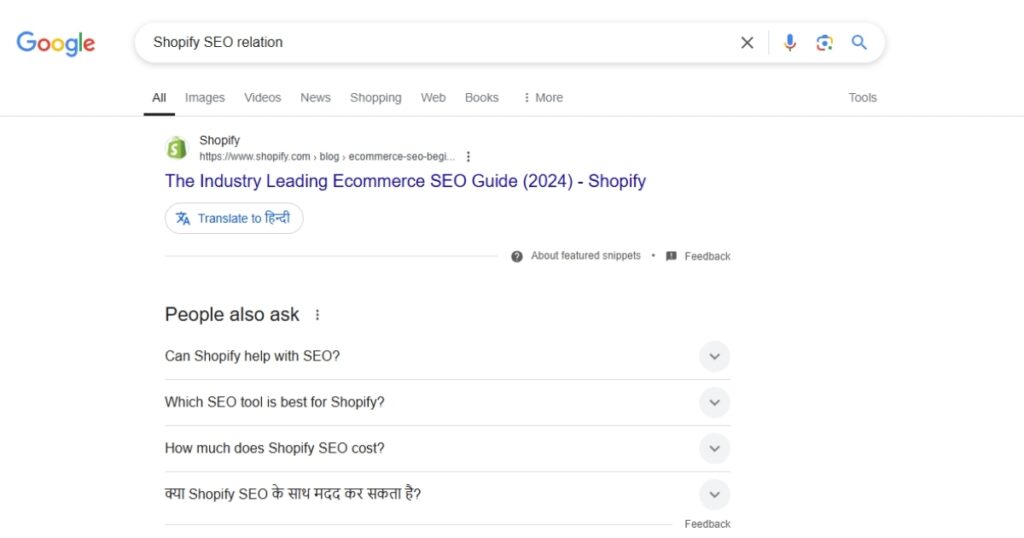 Relation between Shopify & SEO