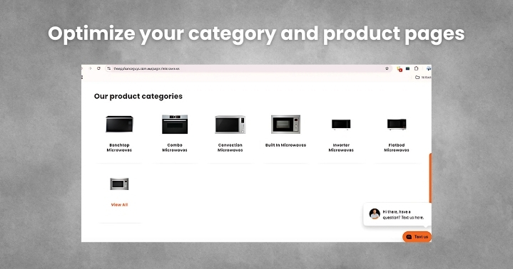 Optimize your category and product pages